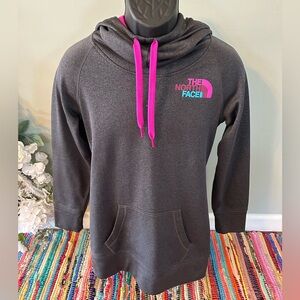 NEW The North Face Hoodie Sweatshirt Sunset Colorful Logo Gray Small